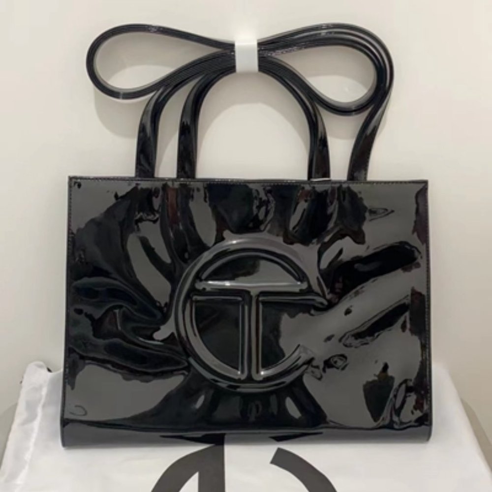 Medium black patent leather Telfar
